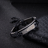 Unisex Trendy Leather Cord Bracelets BJEW-BB15547-B-2