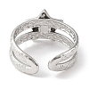 304 Stainless Steel Open Cuff Ring for Women RJEW-F166-06P-02-2