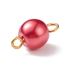 Glass Imitation Pearl Connector Charms PALLOY-JF01881-05-4