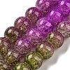 Spray Painted Crackle Glass Beads Strands DGLA-C002-8mm-04-3
