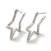 Star Brass Stud Earrings EJEW-R162-03P-01-1