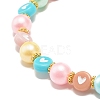 Acrylic Beaded Stretch Bracelet with Heart for Women BJEW-JB07564-4