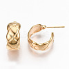 Brass Half Hoop Earrings KK-R117-038-NF-3