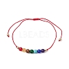 2Pcs 2 Color Natural & Synthetic Mixed Gemstone Round Braided Bead Anklets Set AJEW-AN00551-3