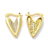 Clear Cubic Zirconia Heart Hoop Earrings EJEW-A095-01G-2