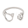 304 Stainless Steel Open Cuff Ring RJEW-Z026-05P-2