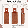 Rectangle Wood Blank Pendant Keychain FIND-WH0016-44-2