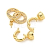 Rack Plating Brass Micro Pave Clear Cubic Zirconia Fold Over Clasps KK-F876-05G-2