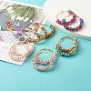 Glass Seed Beaded Hoop Earrings for Girl Women EJEW-JE04614-2