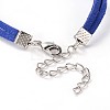 Leather Cord Brass Infinity link Bracelets BJEW-JB01952-05-3