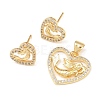 Brass Micro Pave Cubic Zirconia Pendant & Stud Earrings Sets for Women SJEW-F227-01M-G-2