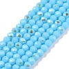Electroplate Opaque Solid Color Glass Beads Strands EGLA-A044-P1mm-L08-1