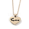 Golden Plated Heart with Constellation/Zodiac Sign Alloy Enamel Pendant Necklaces NJEW-H214-A07-G-1