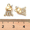 Brass Micro Pave Clear Cubic Zirconia Charms KK-C054-07G-3