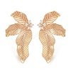 Brass Pave Clear Cubic Zirconia Stud Earring Findings KK-N256-27G-1