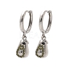 Brass Cubic Zirconia Hoop Earrings EJEW-Q015-02P-B-2