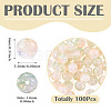 100Pcs Crackle Transparent Glass UV Reactive Beads GLAA-TA0004-28C-4