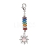 Sun Alloy & Cat Eye Pendant Decoration HJEW-JM01593-04-1