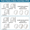Unicraftale 24Pcs 12 Size Titanium Steel Simple Plain Band Rings Set for Women RJEW-UN0002-59-3