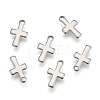 Non-Tarnish 304 Stainless Steel Tiny Cross Charms X-STAS-E104-34P-2