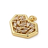 Brass Micro Pave Cubic Zirconia Pendants KK-P308-17G-2