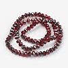 Electroplate Transparent Glass Beads Strands X-EGLA-A034-T8mm-P06-2