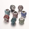 Antique Silver Plated Alloy Rhinestone European Beads CPDL-E036-E-1