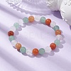 Natural Mixed Gemstone Round Beaded Stretch Bracelets for Women BJEW-JB10086-03-2