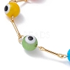 Lampwork Evil Eye Link Chain Bracelets BJEW-JB10043-3