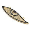 Rack Plating Brass Micro Pave Cubic Zirconia Connector Pendants KK-Z063-34G-2