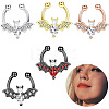 316L Stainless Steel Clear Cubic Zirconia Halloween Bat Clip-on Nose Septum Rings WG4B0C3-02-2