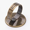 Adjustable Brass Pad Finger Ring Settings KK-D527-21AB-3