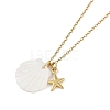 Summer Beach Shell Shape & Starfish Pendant Necklaces NJEW-B118-03G-07-1