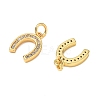 CZ Brass Micro Pave Cubic Zirconia Horse Shoe Charms ZIRC-L018-13G-2