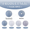 40Pcs 4 Colors Round Silicone Focal Beads SIL-TAD0001-02B-4