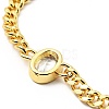 Cubic Zirconia Oval Link Bracelet with Curb Chains BJEW-A127-05G-4