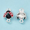 Alloy Jet Rhinestones Connector Charms FIND-A024-12S-1