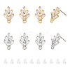 12Pcs 2 Colors Brass Cubic Zirconia Ear Studs MAK-UN0001-71-1