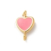 Ion Plating(IP) 304 Stainless Steel Enamel Heart Connector Charms STAS-G351-08G-03-1