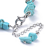 Synthetic Turquoise Chip Bracelets X-BJEW-JB04489-05-3