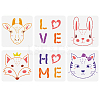 6Pcs 6 Styles Hexagon PET Hollow Out Drawing Painting Stencils DIY-WH0394-0038-1