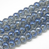 Electroplate Glass Beads Strands X-EGLA-S148-8mm-01-1
