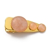 Natural Rose Quartz Alligator Hair Clips G-B042-03G-10-1