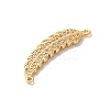 Brass Micro Pave Clear Cubic Zirconia Connector Charms KK-M294-28G-2