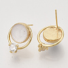 Brass Stud Earring Findings X-KK-N216-33B-1