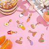 40Pcs 10 Style Alloy Enamel Pendant Decoration HJEW-HY00062-4