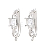 Brass Micro Pave Cubic Zirconia Hoop Earring Findings CU-CBAB5B4-07P-1