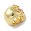 Brass Rhinestone European Beads X1-KK-A203-03G-2
