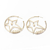 Brass Half Hoop Earrings KK-S356-145G-NF-1