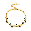 Rhinestone Charms Bracelet with Curb Chains BJEW-P273-01G-2
